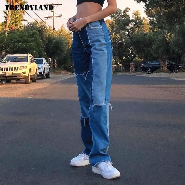 women's jeans patchwork straight holed baggy vintage high waist boyfriends mom y2k denim distressed streetwear sweatpants, Blue
women's jeans patchwork straight holed baggy vintage high waist boyfriends mom y2k denim distressed streetwear sweatpants, Blue