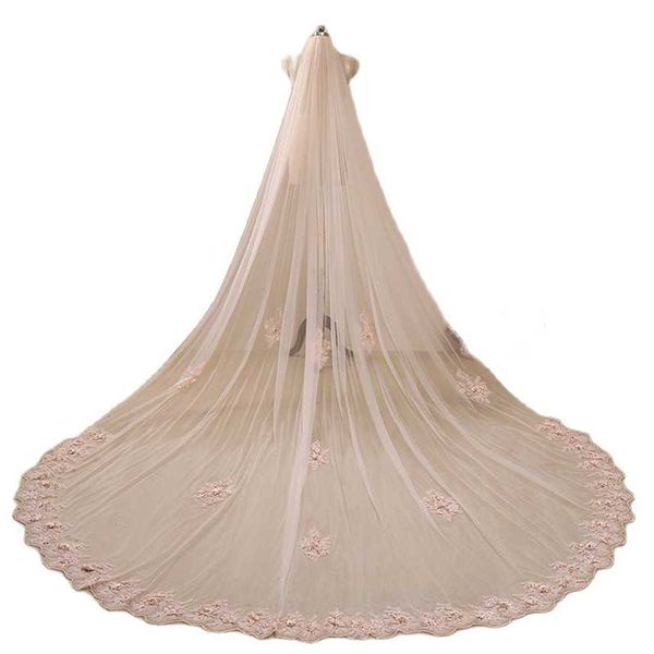 bridal veils pink one tier wedding with comb lace appliques edge custom made accessories pretty veil cathedral length, Black
bridal veils pink one tier wedding with comb lace appliques edge custom made accessories pretty veil cathedral length, Black