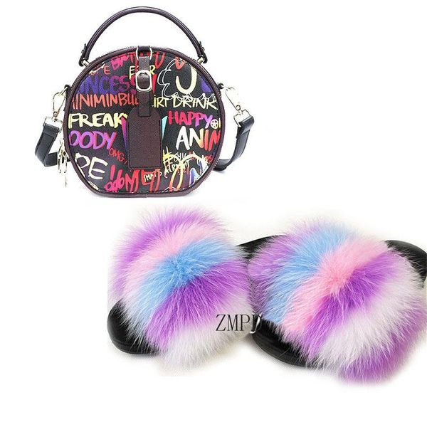 women fluffy sandals real fur slides ladies crossbody phone purse furry slippers graffiti handbag rainbow wallet shoes suit, Black
women fluffy sandals real fur slides ladies crossbody phone purse furry slippers graffiti handbag rainbow wallet shoes suit, Black