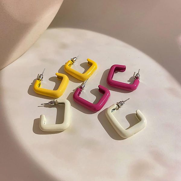 hoop & huggie aensoa candy color small earrings korean geometry square metal for women female retro 2021 trend fashion, Golden;silver
hoop & huggie aensoa candy color small earrings korean geometry square metal for women female retro 2021 trend fashion, Golden;silver