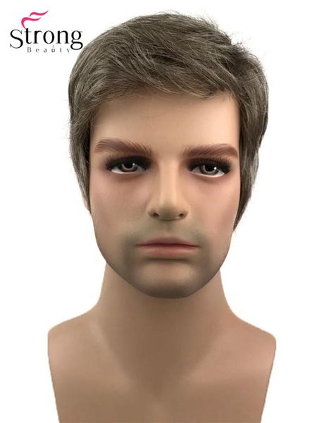 synthetic wigs strongbeauty natural men's short brown mix silver full wig, Black
synthetic wigs strongbeauty natural men's short brown mix silver full wig, Black