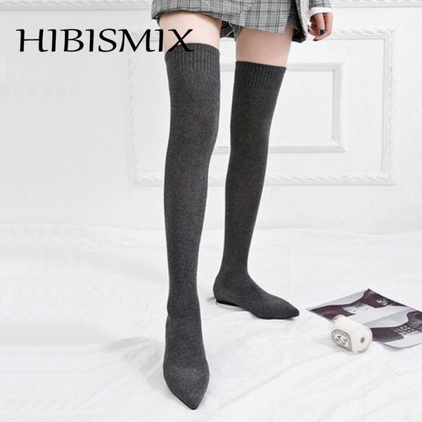 boots hibismix women over the knee high sock fashion pointed toe flat woman stretch fabric long boot shoes 1359, Black
boots hibismix women over the knee high sock fashion pointed toe flat woman stretch fabric long boot shoes 1359, Black