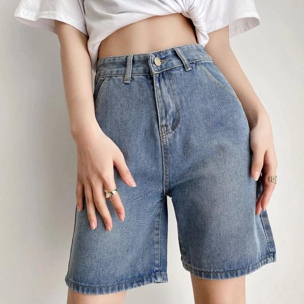vintage high waist woman short jeans side pockets zipper denim knee length shorts 2021 summer bf style all match pantalones women's, Blue
vintage high waist woman short jeans side pockets zipper denim knee length shorts 2021 summer bf style all match pantalones women's, Blue