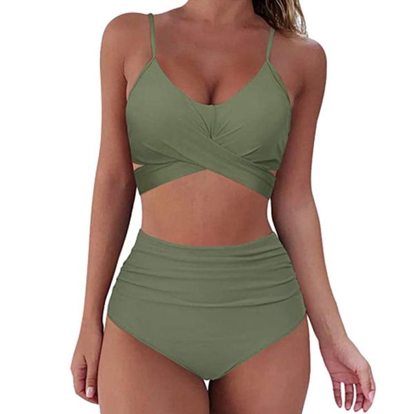 2021 new high waist bikini cross swimwear women push up swimsuit female plus size bikini set bather bathing suit beachwearing
2021 new high waist bikini cross swimwear women push up swimsuit female plus size bikini set bather bathing suit beachwearing