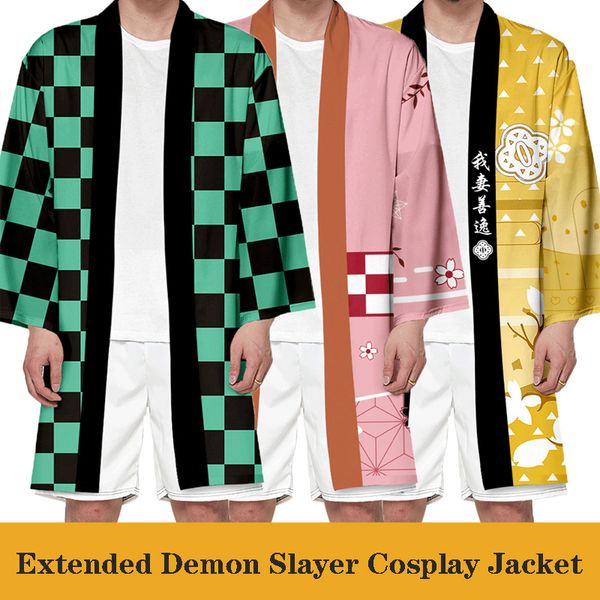 extended demon slayer cosplay costumes man/woman kimono summer casual cool streetwear jackets kimetsu no yaiba tanjiro, Black 
extended demon slayer cosplay costumes man/woman kimono summer casual cool streetwear jackets kimetsu no yaiba tanjiro, Black
