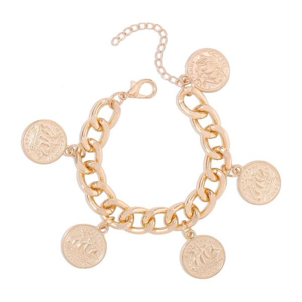 link, chain thick bracelets coins punk hip hop style geometric accessories luxury jewelry designer for women boho, Black
link, chain thick bracelets coins punk hip hop style geometric accessories luxury jewelry designer for women boho, Black
