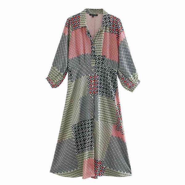 summer women vintage shirts dress 3/4 sleeve turn-down collar patchwork es female elegant street print vestidos 210513, Black;gray
summer women vintage shirts dress 3/4 sleeve turn-down collar patchwork es female elegant street print vestidos 210513, Black;gray