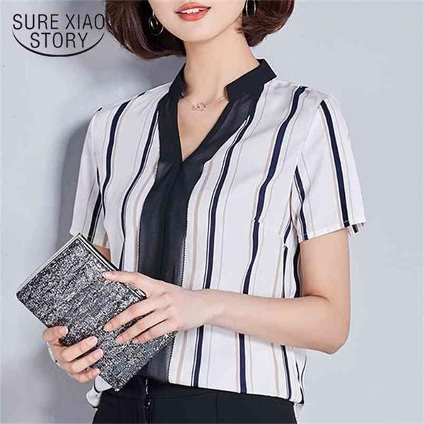 summer office lady blouses shirts short sleeved striped women clothing slim fashion chiffon 0289 40 210506, White
summer office lady blouses shirts short sleeved striped women clothing slim fashion chiffon 0289 40 210506, White