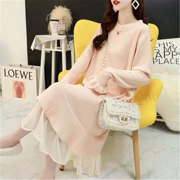women's sweaters women 2021 long knitted dresses flare sleeved solid mesh patchwork lady elegant party fashion outwear, White;black
women's sweaters women 2021 long knitted dresses flare sleeved solid mesh patchwork lady elegant party fashion outwear, White;black