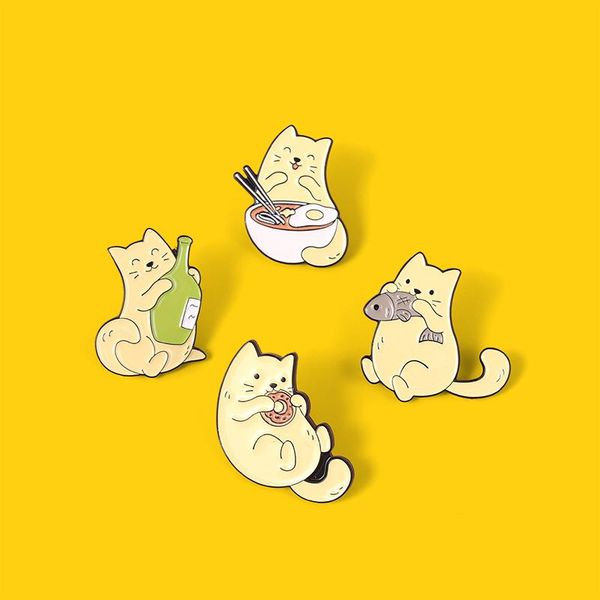 pins, brooches cute kitties enamel pins yellow cat eat fish noddle drink custom accessories backpack badge gift for lover, Gray
pins, brooches cute kitties enamel pins yellow cat eat fish noddle drink custom accessories backpack badge gift for lover, Gray