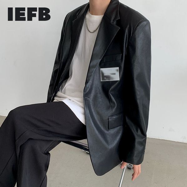 iefb korean label design black suit coat men's clothing loose casual streetwear cool single button long sleeve blazer y6747 210524, White;black
iefb korean label design black suit coat men's clothing loose casual streetwear cool single button long sleeve blazer y6747 210524, White;black