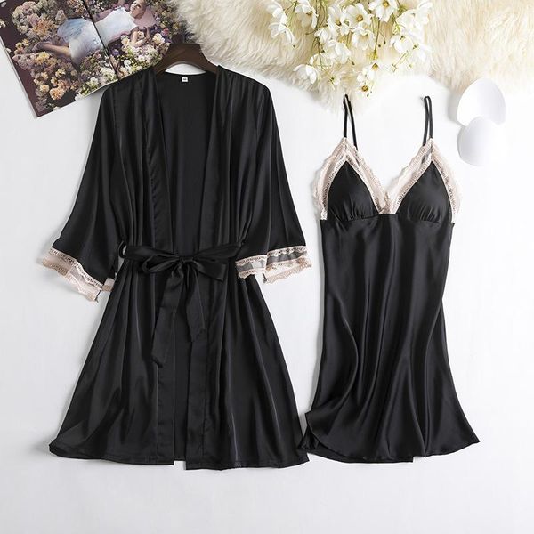women's sleepwear 2pcs robe set print flower kimono bathrobe gown women nightwear loose v-neck intimate lingerie novelty nightdress, Black;red
women's sleepwear 2pcs robe set print flower kimono bathrobe gown women nightwear loose v-neck intimate lingerie novelty nightdress, Black;red