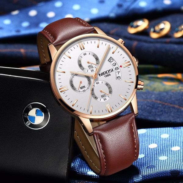 wristwatches nibosi fashion mens small three needles watches luxury watch luminous leather quartz clock male relogio masculino, Slivery;brown
wristwatches nibosi fashion mens small three needles watches luxury watch luminous leather quartz clock male relogio masculino, Slivery;brown