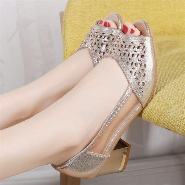 summer woman sandals bling hollow out high heels women peep toe dress shoes pumps office square heel mujer ladies, Black 
summer woman sandals bling hollow out high heels women peep toe dress shoes pumps office square heel mujer ladies, Black