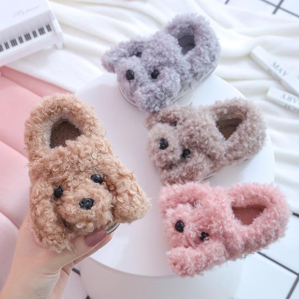 home slippers kids winter warm dog soft fuzzy cute four colors solid kid shoes children boys girls non-slip easy to wear indoor slipper, Black;grey
home slippers kids winter warm dog soft fuzzy cute four colors solid kid shoes children boys girls non-slip easy to wear indoor slipper, Black;grey
