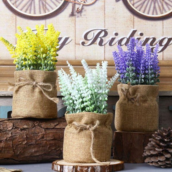 decorative flowers & wreaths creative rural plastic artificial lavender potted plant bonsai sack cloth for wall home party
decorative flowers & wreaths creative rural plastic artificial lavender potted plant bonsai sack cloth for wall home party