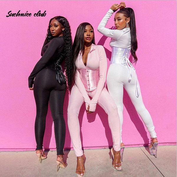 autumn solid color long sleeve skinny jumpsuit corset zipper casual suit women romper bodycon playsuit women's jumpsuits & rompers, Black;white
autumn solid color long sleeve skinny jumpsuit corset zipper casual suit women romper bodycon playsuit women's jumpsuits & rompers, Black;white