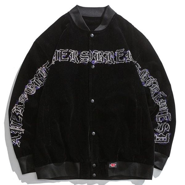 men's jackets 2021 men letter printing baseball jacket hipster casual couples coat stand collar single breasted clothes, Black;brown
men's jackets 2021 men letter printing baseball jacket hipster casual couples coat stand collar single breasted clothes, Black;brown