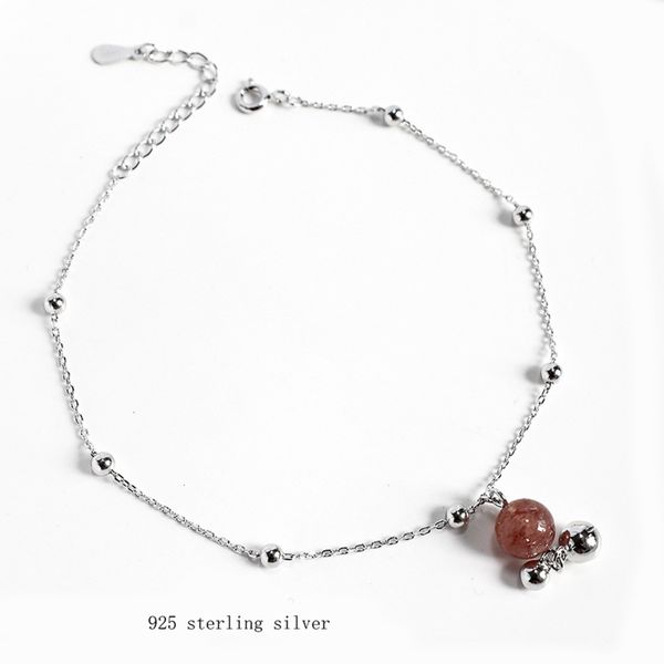 925 sterling silver bell strawberry crystal foot chain in simple style, Red;blue
925 sterling silver bell strawberry crystal foot chain in simple style, Red;blue