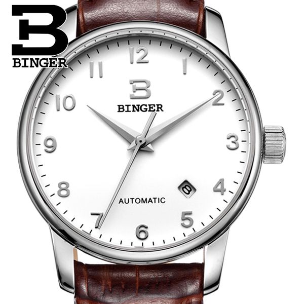switzerland watches men luxury brand18k gold binger company mechanical leather band b5005b-2, Slivery;brown
switzerland watches men luxury brand18k gold binger company mechanical leather band b5005b-2, Slivery;brown