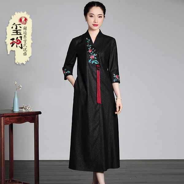 xiyue 2021 spring and summer retro chinese xiangyunsha embroidery dress zen tea qipao hanfu ethnic clothing, Red
xiyue 2021 spring and summer retro chinese xiangyunsha embroidery dress zen tea qipao hanfu ethnic clothing, Red