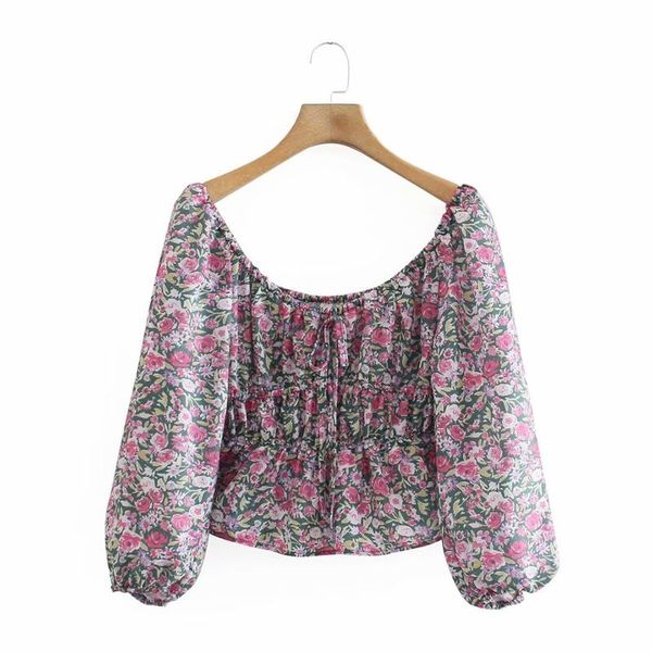 women's t-shirt 2021 summer one neck lace up floral fluffy quarter sleeve chiffon waist down shirt, White
women's t-shirt 2021 summer one neck lace up floral fluffy quarter sleeve chiffon waist down shirt, White