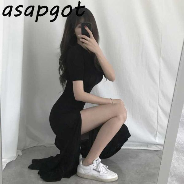 casual high elastic plus size o neck modal cotton black side split mermaid dress women short sleeve grey wild vestido 210610, Black;gray
casual high elastic plus size o neck modal cotton black side split mermaid dress women short sleeve grey wild vestido 210610, Black;gray