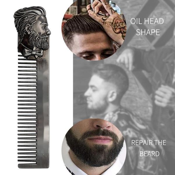 hair brushes beard shaping styling stainless steel comb men shaving tools for trim template combs, Silver
hair brushes beard shaping styling stainless steel comb men shaving tools for trim template combs, Silver