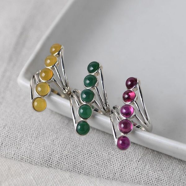 rings 925 silver adjustable size open s925 solid ring for women jewelry green agate yellow chalcedony rose corundum cluster, Golden;silver
rings 925 silver adjustable size open s925 solid ring for women jewelry green agate yellow chalcedony rose corundum cluster, Golden;silver
