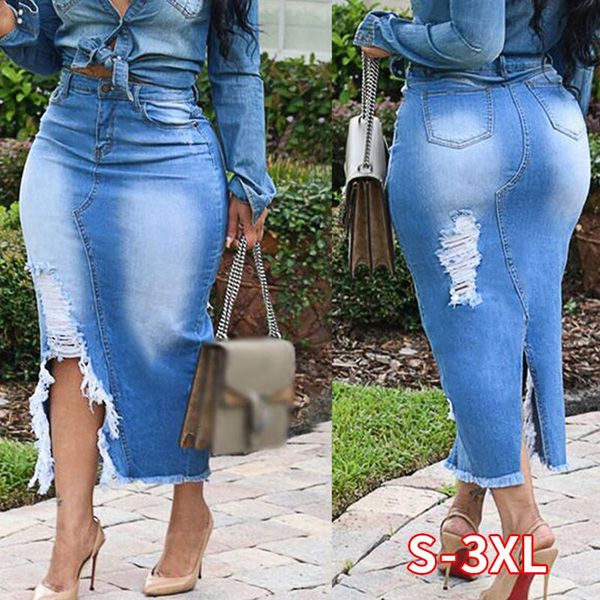 skirts women high waist ripped hole maxi skirt plus size denim for vintage bodycon jeans lady long streetwear, Black
skirts women high waist ripped hole maxi skirt plus size denim for vintage bodycon jeans lady long streetwear, Black