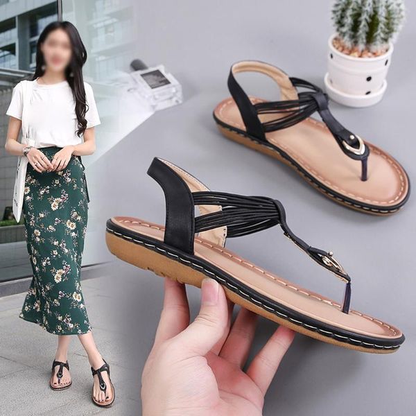 soft bottom casual sandals women bohemian beach flat shoes 2021 solid color round toe flip flops summer footwear, Black
soft bottom casual sandals women bohemian beach flat shoes 2021 solid color round toe flip flops summer footwear, Black