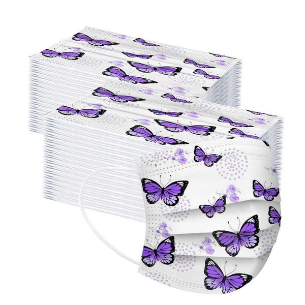 100pc/50pc children's purple butterfly mask disposable face industrial 3ply mask with elastic earloops halloween cosplay
100pc/50pc children's purple butterfly mask disposable face industrial 3ply mask with elastic earloops halloween cosplay
