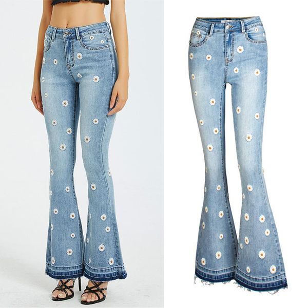 women's jeans fashion stree tide flare pants all-match trousers light blue daisy embroidery women wide leg cotton mid-waist casual
women's jeans fashion stree tide flare pants all-match trousers light blue daisy embroidery women wide leg cotton mid-waist casual