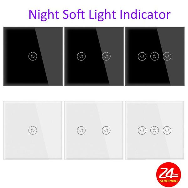smart home control 10a 250v no neutral wire touch toughened glass eu standard wall switch panel with night fluorescence indicator light 1/2/
smart home control 10a 250v no neutral wire touch toughened glass eu standard wall switch panel with night fluorescence indicator light 1/2/