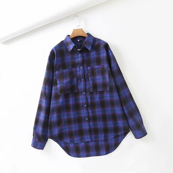 women's & faux leather female plaid shirt double pocket long cotton sleeve oversized ladies casual, Black
women's & faux leather female plaid shirt double pocket long cotton sleeve oversized ladies casual, Black