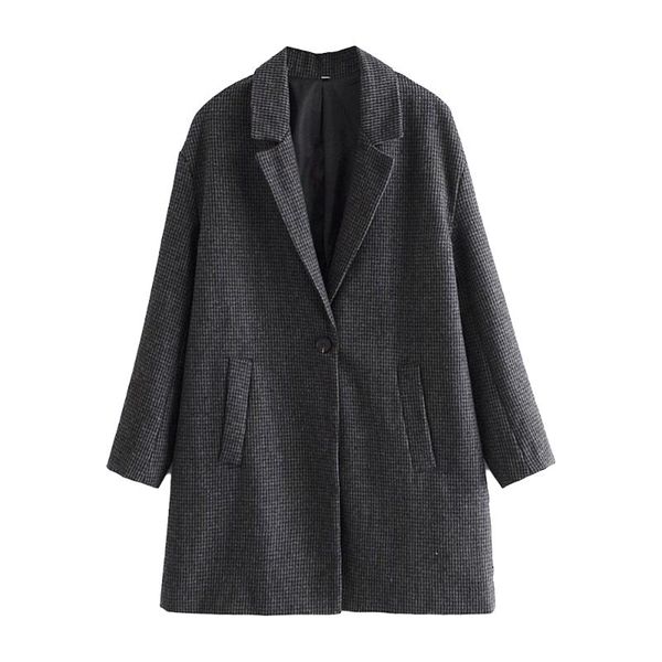 women's wool & blends zawomen's autumn 2021 coat outer plaid single button fashion long-sleeved pocket jacket female blazers mujer, Black
women's wool & blends zawomen's autumn 2021 coat outer plaid single button fashion long-sleeved pocket jacket female blazers mujer, Black