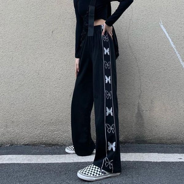women's pants & capris butterfly print harajuku street style loose elastic waist trousers for female korean women sports y2k, Black;white
women's pants & capris butterfly print harajuku street style loose elastic waist trousers for female korean women sports y2k, Black;white