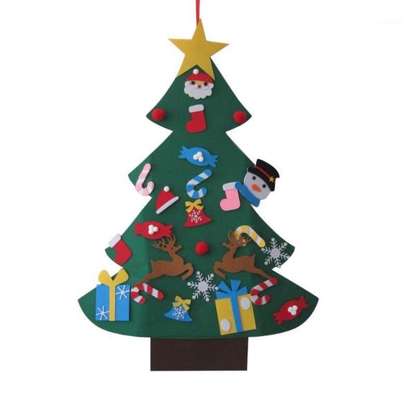 

christmas decorations felt tree set wall hanging with 26pcs detachable ornaments for kids gifts party home decoration hyd88
