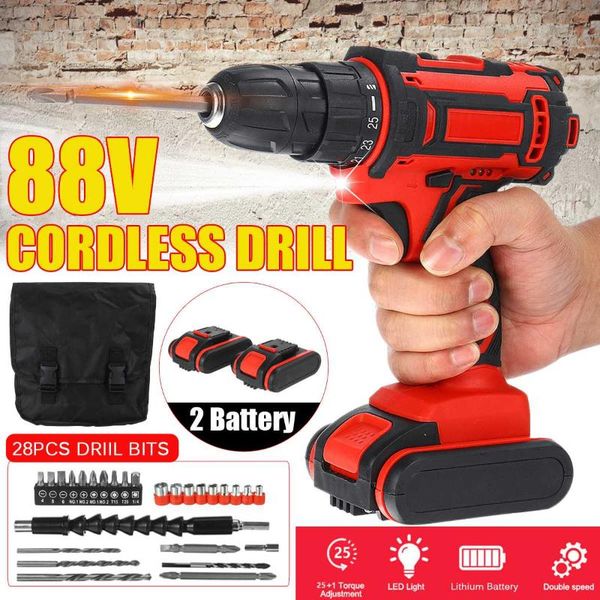 professiona electric drills 88v 2speed cordless drill screwdriver 25+1 turque wireless impact mini harging hand power driver tools set
professiona electric drills 88v 2speed cordless drill screwdriver 25+1 turque wireless impact mini harging hand power driver tools set