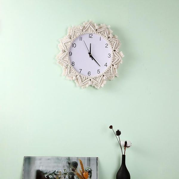 wall clocks nordic creative woven clock simplicity decoration living room modern decor