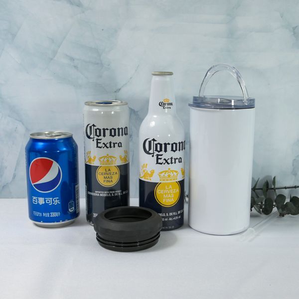 4 in 1 16oz sublimation can cooler straight tumbler stainless steel insulator vacuum insulated bottle cold insulation can with 2 lids z11
4 in 1 16oz sublimation can cooler straight tumbler stainless steel insulator vacuum insulated bottle cold insulation can with 2 lids z11