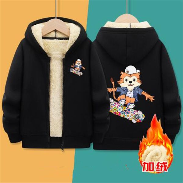 boys plus velvet hoodie fashion autumn winter new loose hooded zipper cardigan printed long-sleeved jacket childen's sportswear, Black
boys plus velvet hoodie fashion autumn winter new loose hooded zipper cardigan printed long-sleeved jacket childen's sportswear, Black