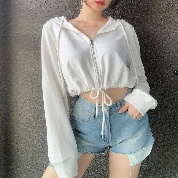 women's blouses & shirts women blouse solid color cardigan hooded long sleeve coat blusas mujer de moda, White
women's blouses & shirts women blouse solid color cardigan hooded long sleeve coat blusas mujer de moda, White