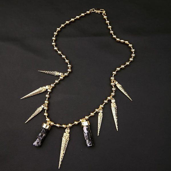 alloy beads chain gold color necklace trendy chokers black natural stone accessories for women gifts, Golden;silver
alloy beads chain gold color necklace trendy chokers black natural stone accessories for women gifts, Golden;silver