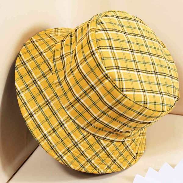 plaid printed double-sided fisherman's hat women's brand sun visor sunscreen basin men's and women's hat, Yellow
plaid printed double-sided fisherman's hat women's brand sun visor sunscreen basin men's and women's hat, Yellow