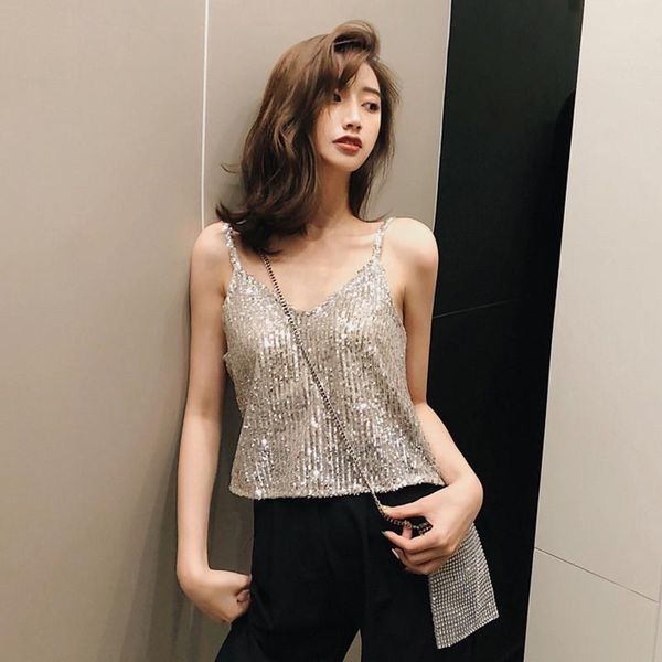 women's tanks & camis wear sling outside the tide spaghetti strap spring summer shimmer sequin sleeveless of gold glitter vest tank, White
women's tanks & camis wear sling outside the tide spaghetti strap spring summer shimmer sequin sleeveless of gold glitter vest tank, White