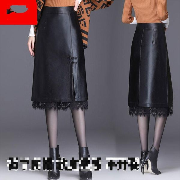 skirts 2021 women autumn winter solid pu leather skirt lady lace high waist a-line mid-long female slim casual elegant faldas f60, Black
skirts 2021 women autumn winter solid pu leather skirt lady lace high waist a-line mid-long female slim casual elegant faldas f60, Black