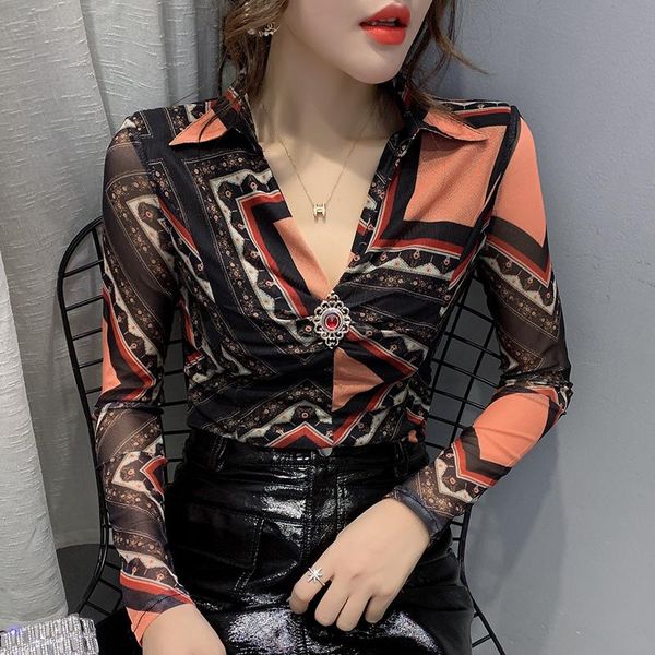 women's blouses & shirts fashion v-neck diamonds print mesh blouse women clothes 2021 spring autumn pullover base shirt ropa mujer, White
women's blouses & shirts fashion v-neck diamonds print mesh blouse women clothes 2021 spring autumn pullover base shirt ropa mujer, White