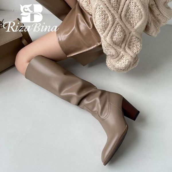 boots rizabina fashion winter genuine leather knee high shoes chunky heels western retro ladies footwear size 34-39, Black
boots rizabina fashion winter genuine leather knee high shoes chunky heels western retro ladies footwear size 34-39, Black