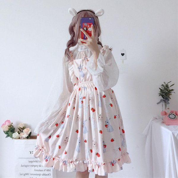 casual dresses japan style autumn women's dress harajuku student fresh and lovely lolita sling + shirt two-piece set, Black;gray
casual dresses japan style autumn women's dress harajuku student fresh and lovely lolita sling + shirt two-piece set, Black;gray